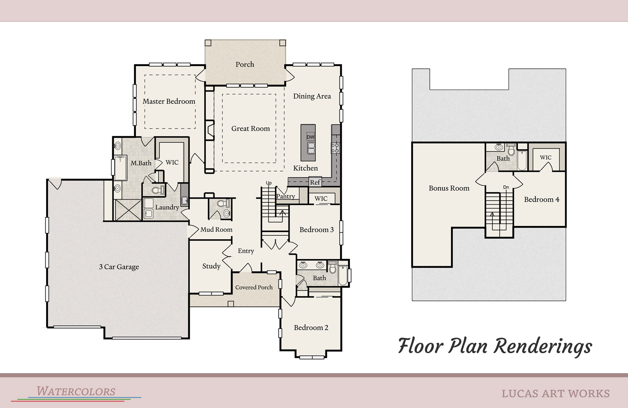 Color Floor Plan Rendering 