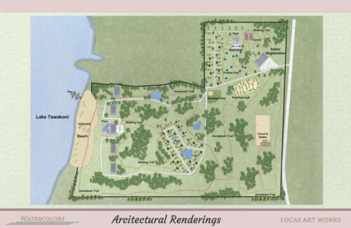 Architectural Watercolor Renderings Commercial Recreational Development - Camp Site
