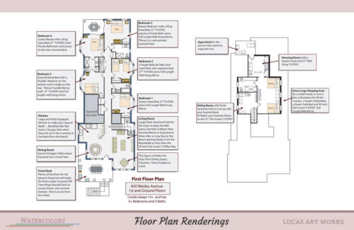 Architectural Renderings Floor Plan - Rental with label's