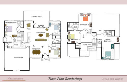 Architectural Renderings Floor Plan - House - Color Floor Plan