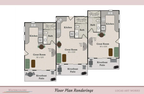 Architectural Renderings Floor Plan - 3 unit townhouse