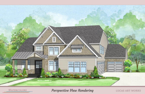 Architectural Watercolor Renderings New Homes - contemporary Design House