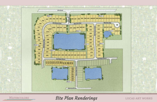 Site Plan / Plat Plan Color Rendering - Single family development