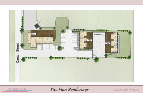 Site Plan / Plat Plan Color Rendering - Multi family townhouse development
