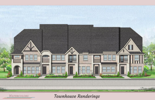 Architectural Watercolor Renderings New townhouse - Townhome rendering